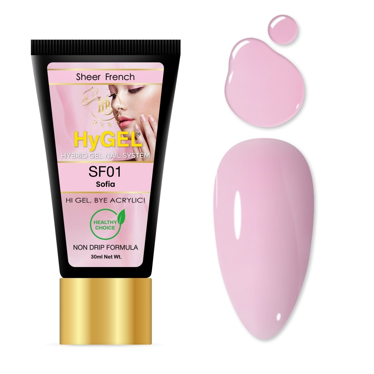 10 SHEER FRENCH Collection - Hybrid HyGEL™ Nail System - HYBA BEAUTY