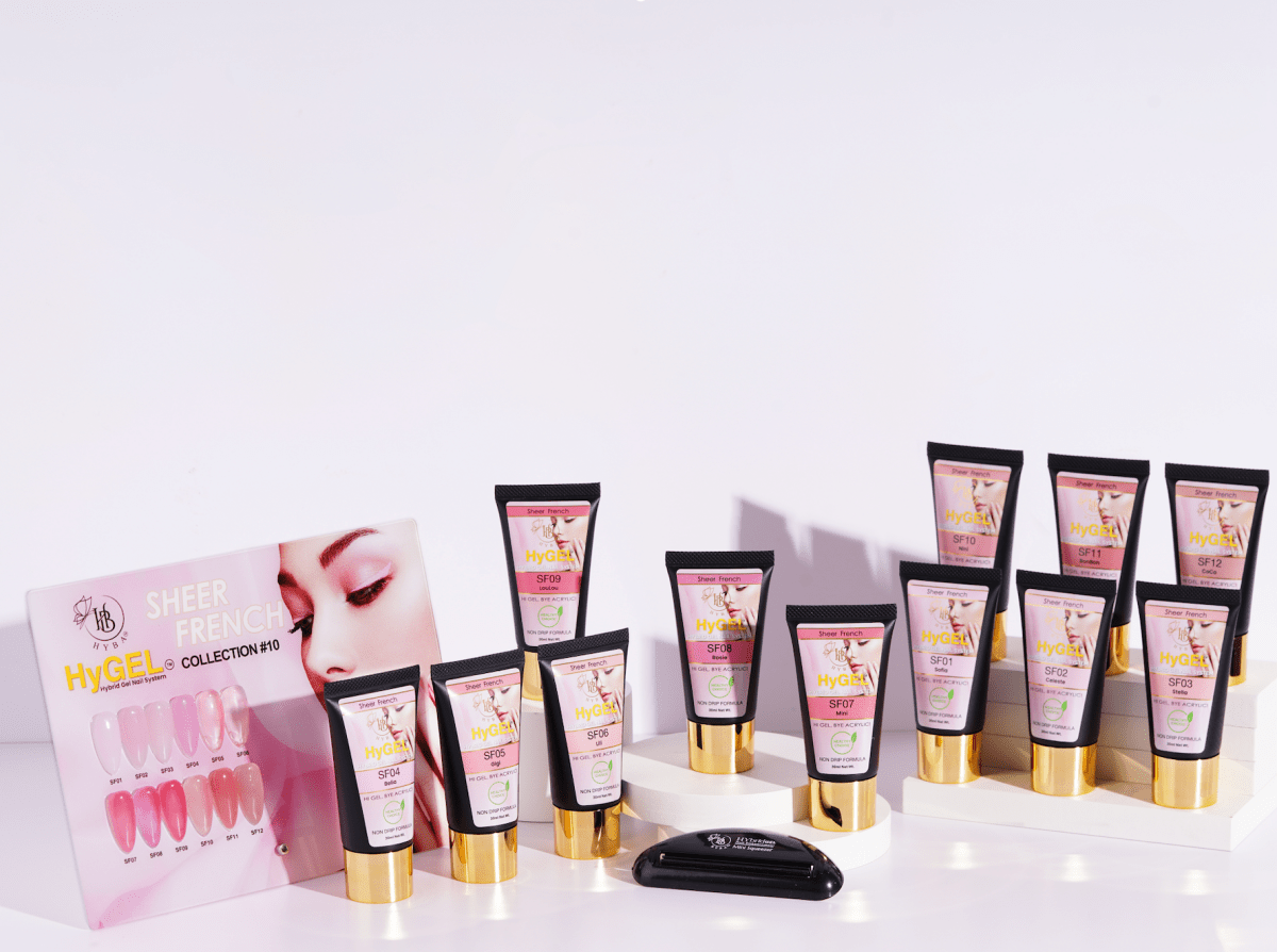 10 SHEER FRENCH Collection - Hybrid HyGEL™ Nail System - HYBA BEAUTY