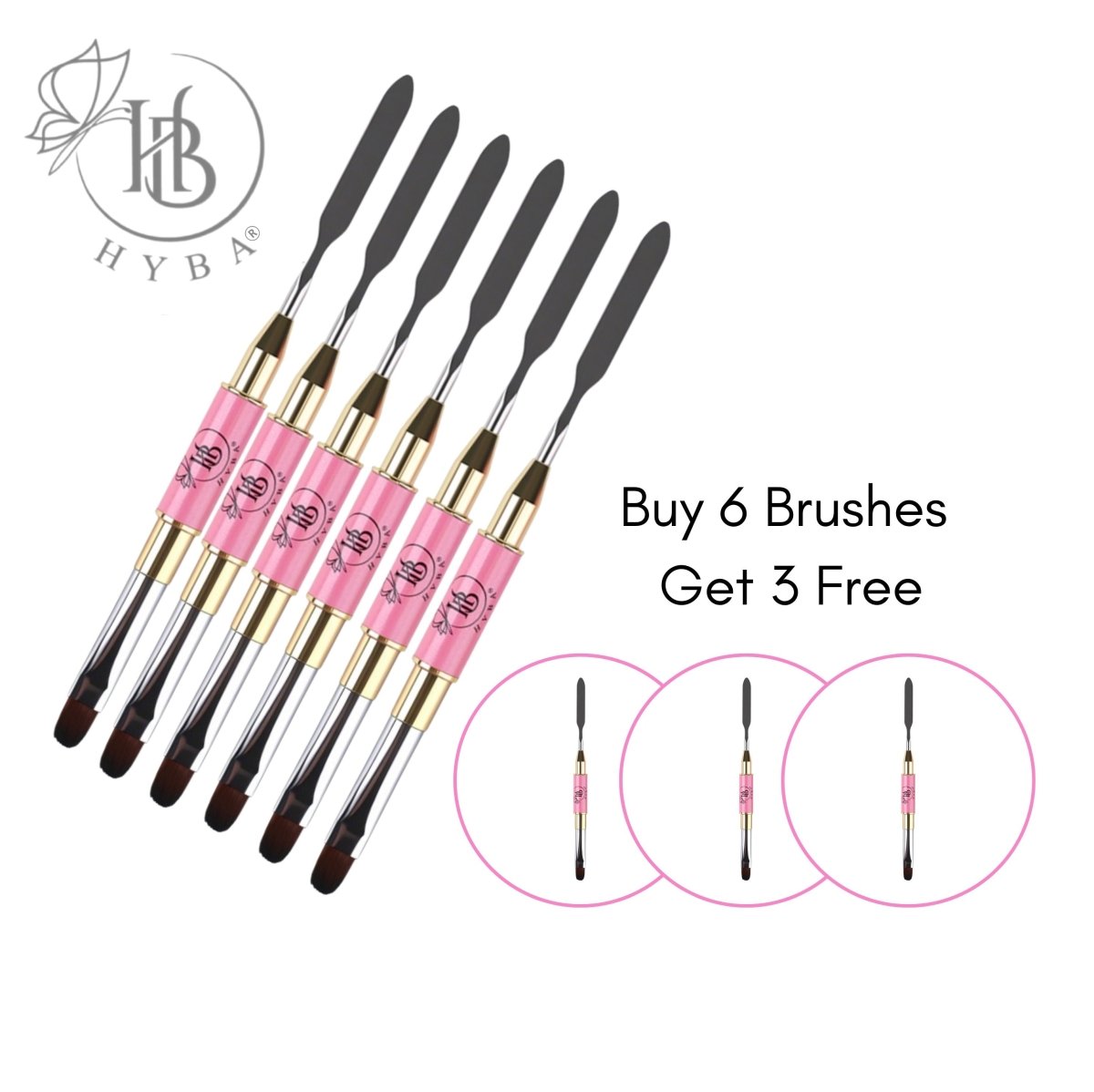 15 HYBRID Gel Dual Brush + Spatula - HYBA BEAUTY