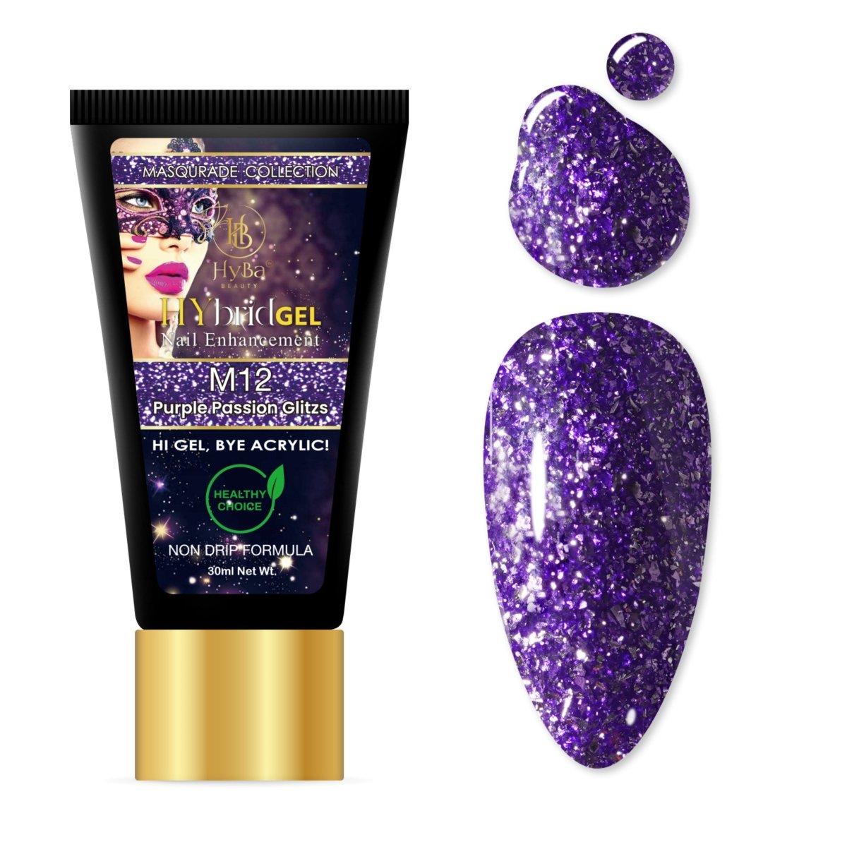 #4 MASQUERADE Box Set - HyGEL® Hybrid Gel Nail System - HYBA BEAUTY - Purple Shade
