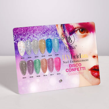 5 DISCO CONFETTI Collection - Hybrid HyGEL™ Nail System - HYBA BEAUTY