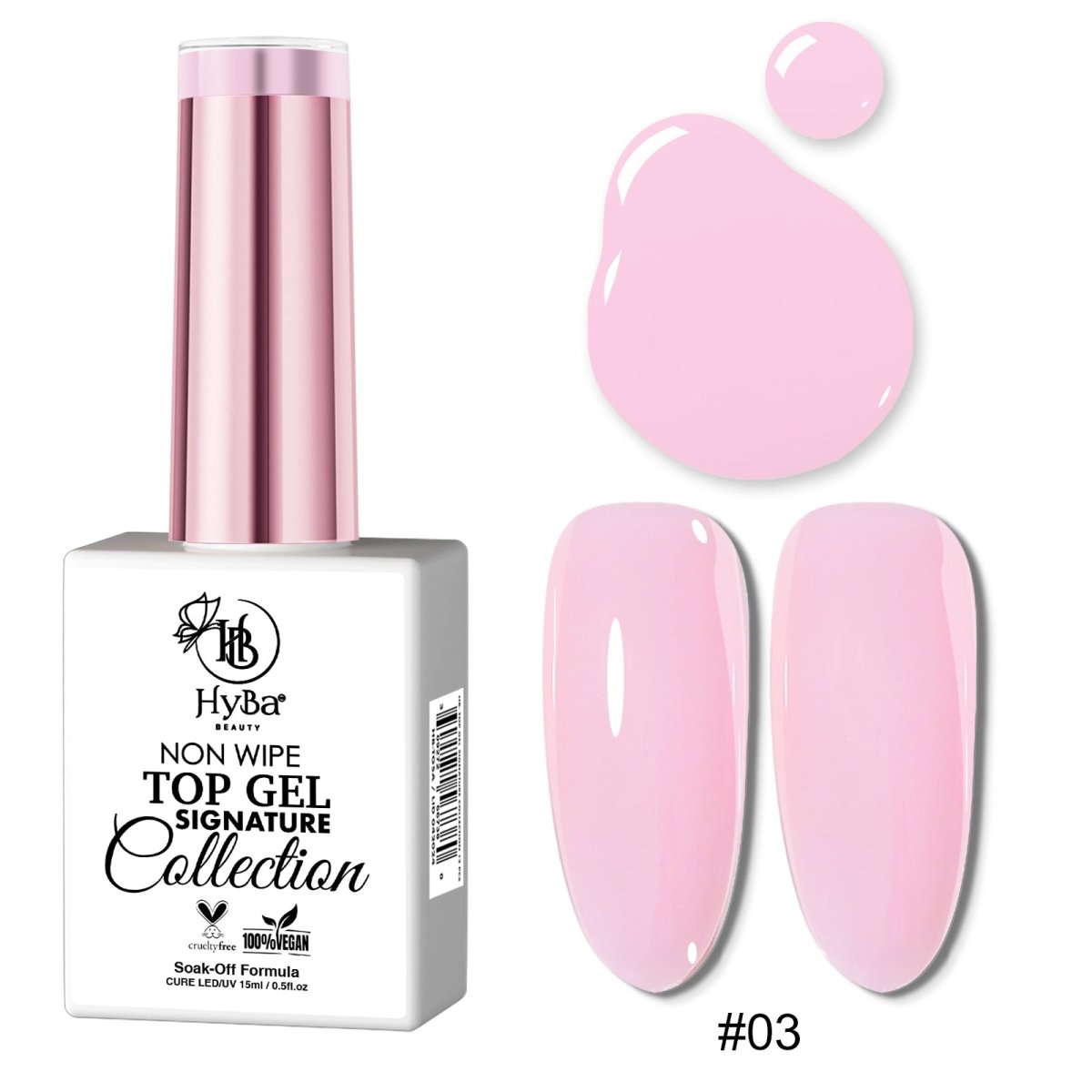 6 TOP GEL SIGNATURE Collection - 12 Colors - HYBA BEAUTY