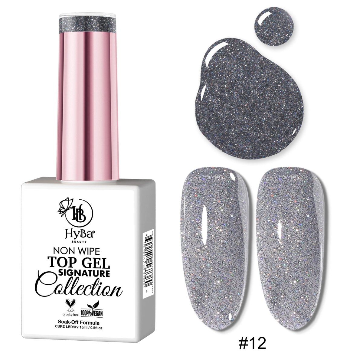 6 TOP GEL SIGNATURE Collection - 12 Colors - HYBA BEAUTY