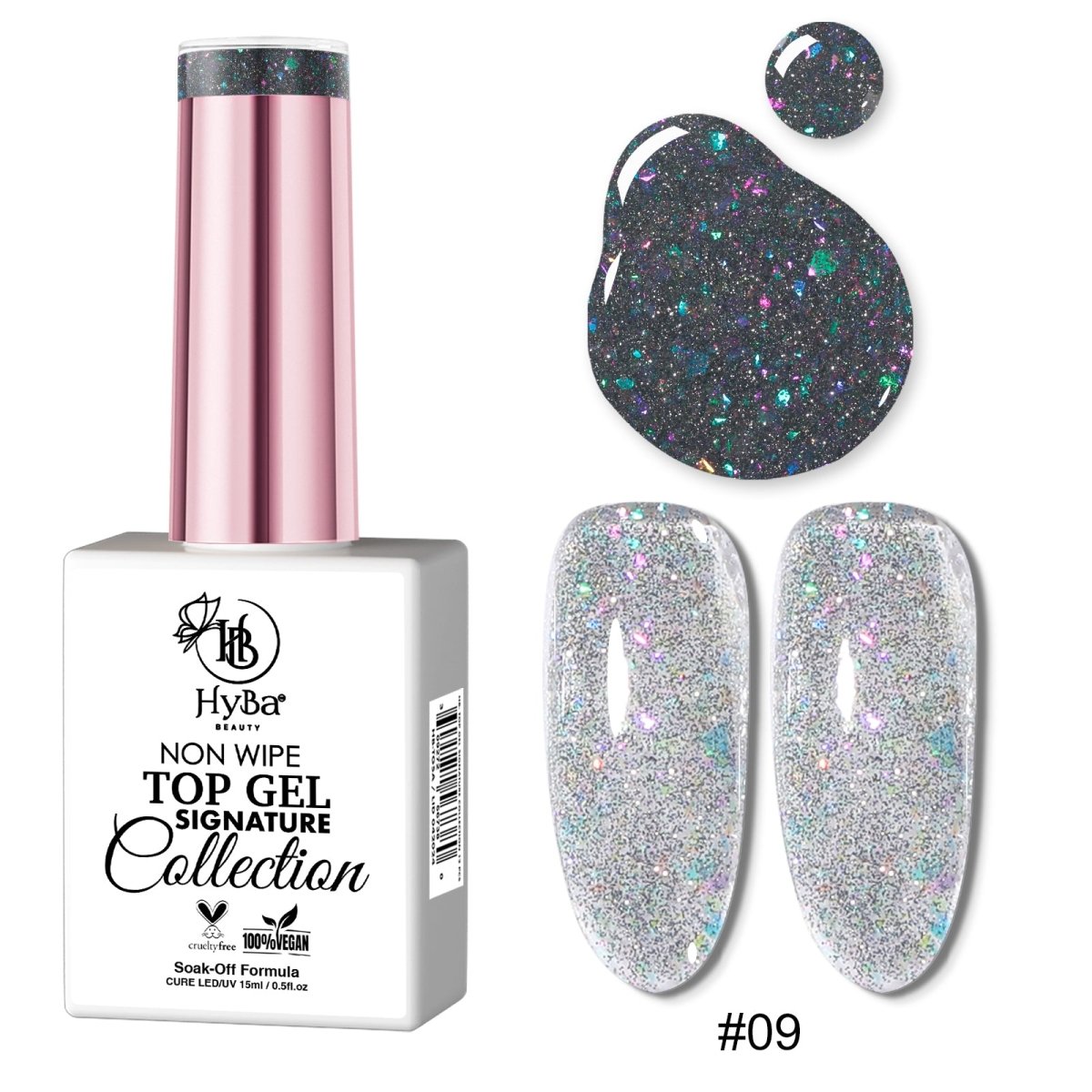 6 TOP GEL SIGNATURE Collection - 12 Colors - HYBA BEAUTY