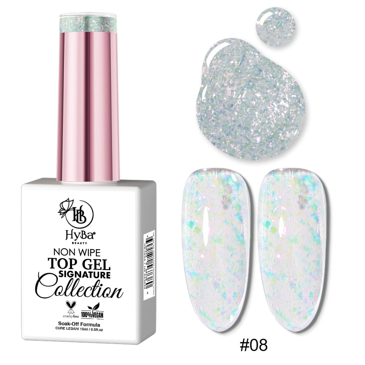 6 TOP GEL SIGNATURE Collection - 12 Colors - HYBA BEAUTY