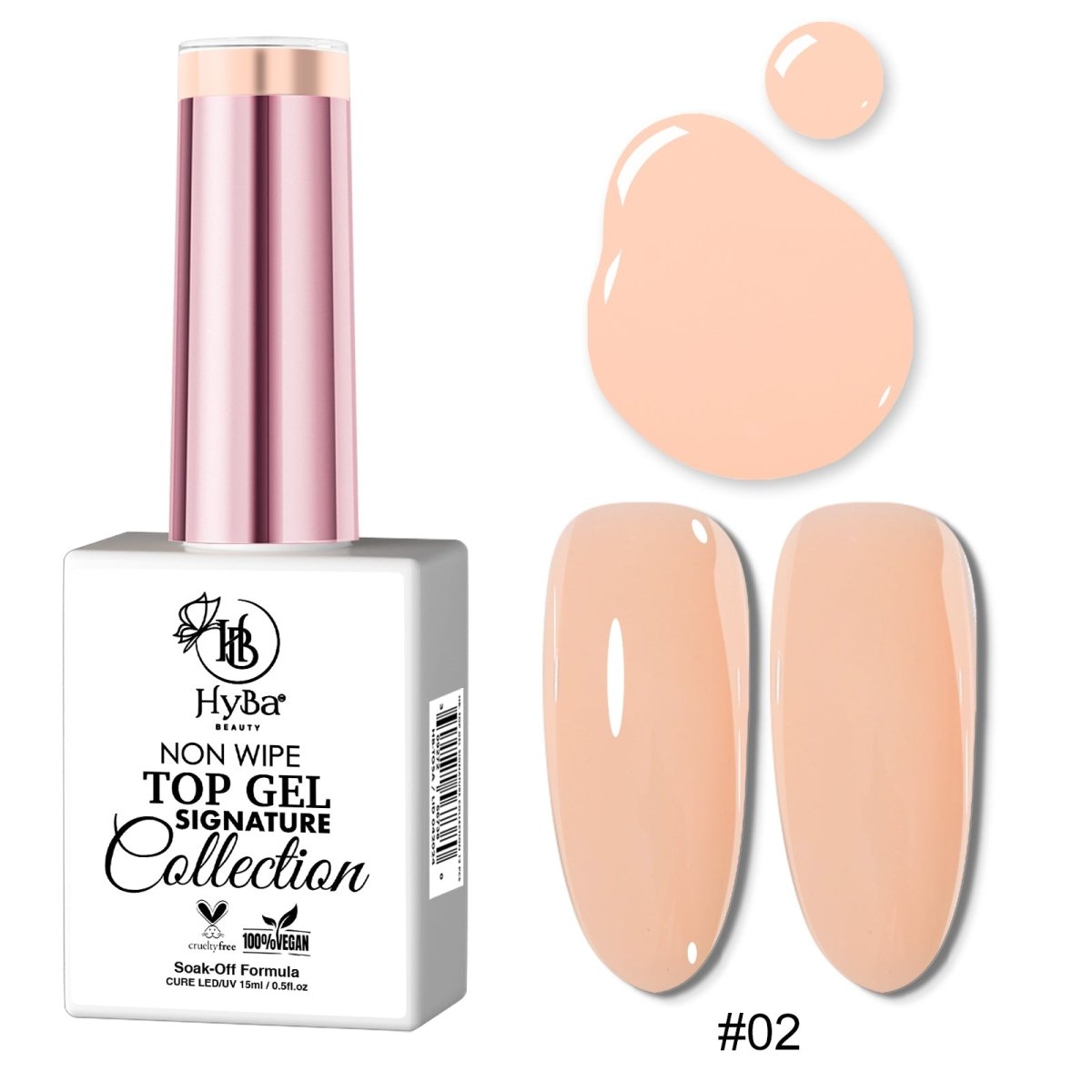 6 TOP GEL SIGNATURE Collection - 12 Colors - HYBA BEAUTY