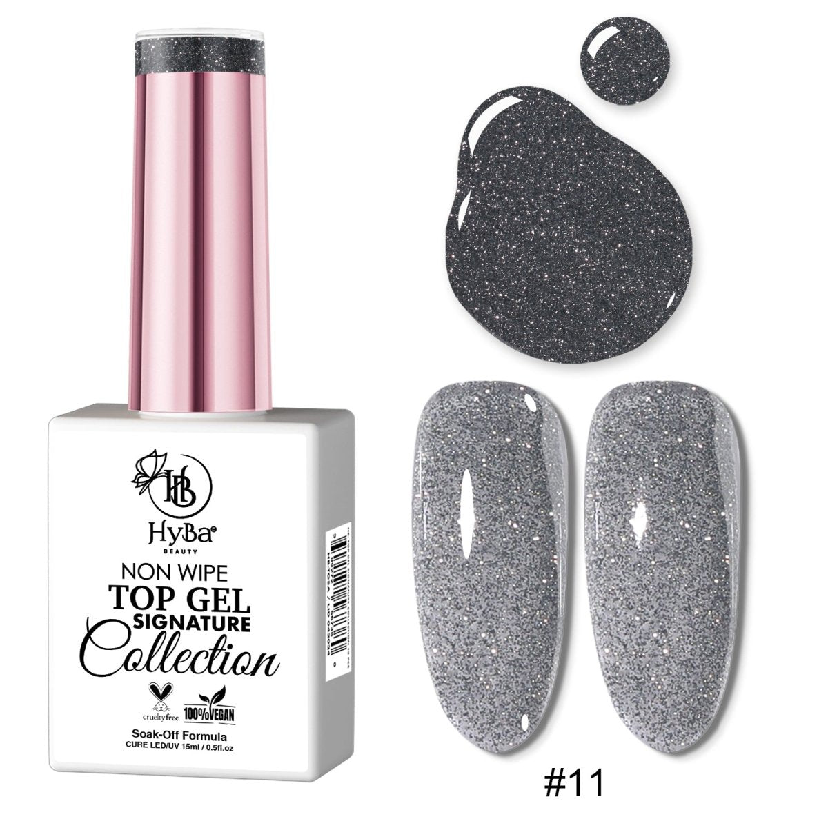 6 TOP GEL SIGNATURE Collection - 12 Colors - HYBA BEAUTY