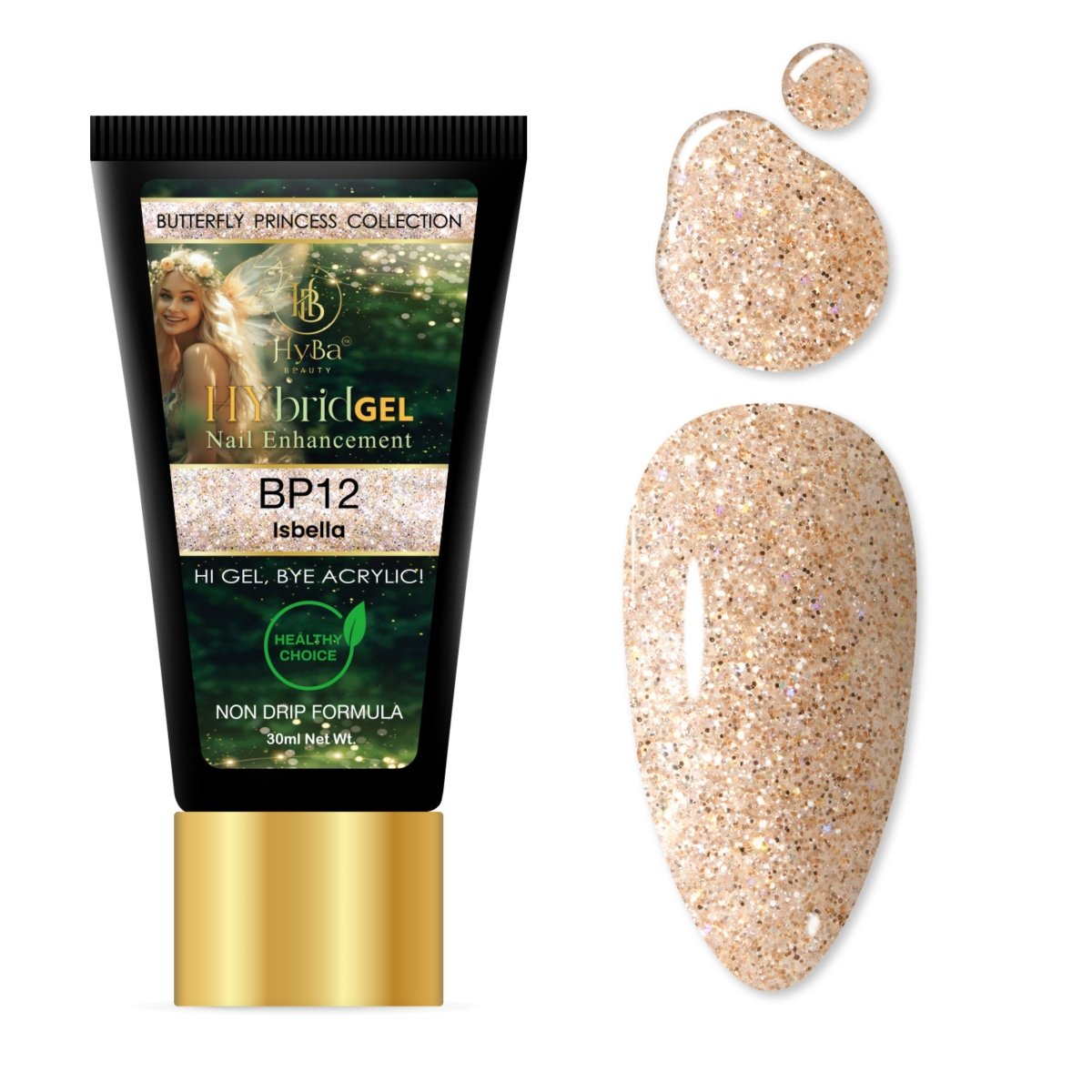 7 BUTTERFLY PRINCESS Collection - Hybrid HyGEL™ Nail System - HYBA BEAUTY