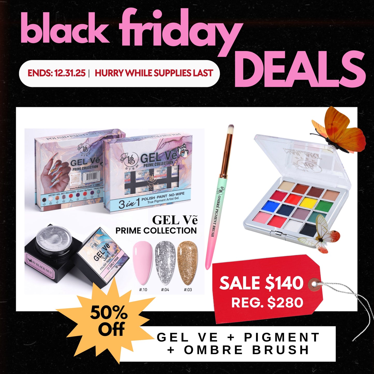 BLACK FRIDAY SALE - GEL Vẽ NAIL ART BUNDLE 50% OFF