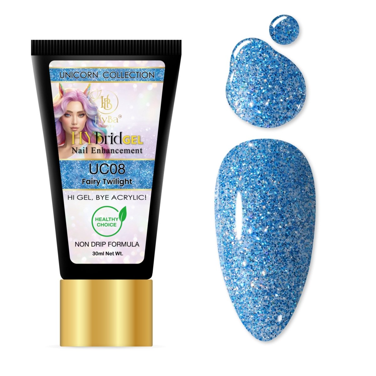 8 UNICORN Collection - HyGEL™ Hybrid Gel Nail System - HYBA BEAUTY