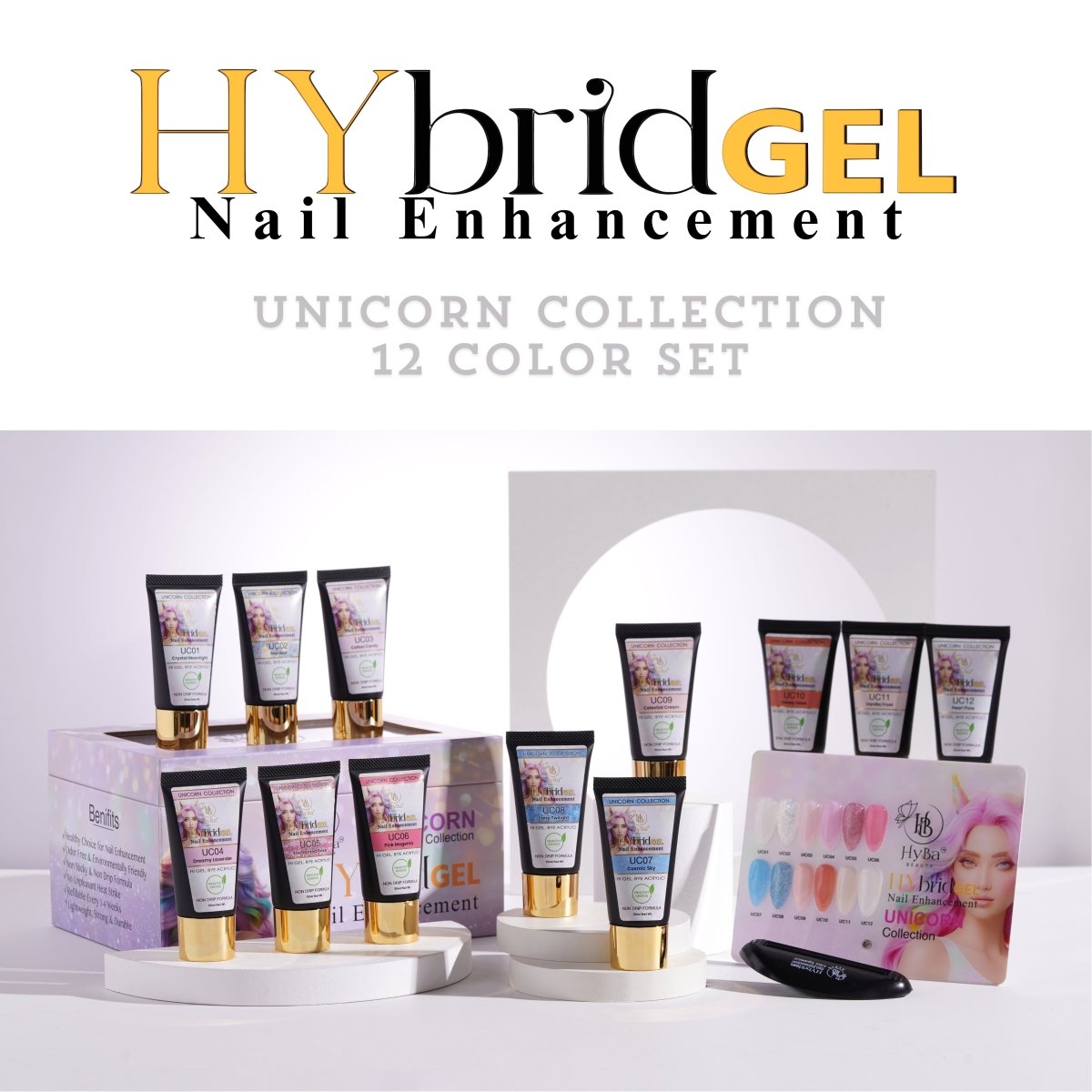 8 UNICORN Collection - HyGEL™ Hybrid Gel Nail System - HYBA BEAUTY
