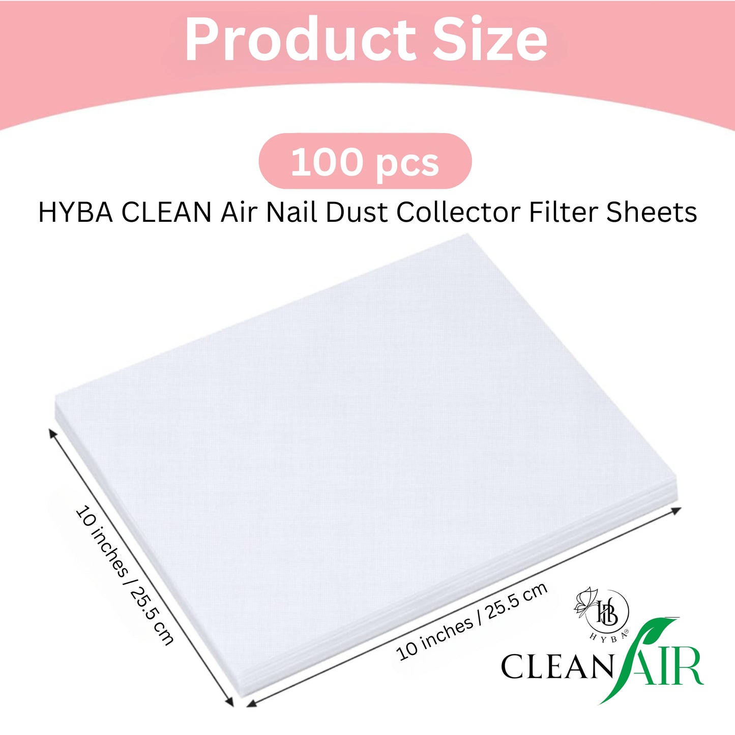 CLEAN Air Nail Dust Collector Filter Sheets- Disposable Filters for All Dust Collectors - 100 pieces