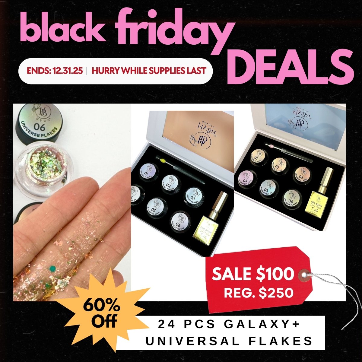 BLACK FRIDAY SALE - GALAXY & UNIVERSAL FLAKES BOX SET 60% OFF - HYBA BEAUTY