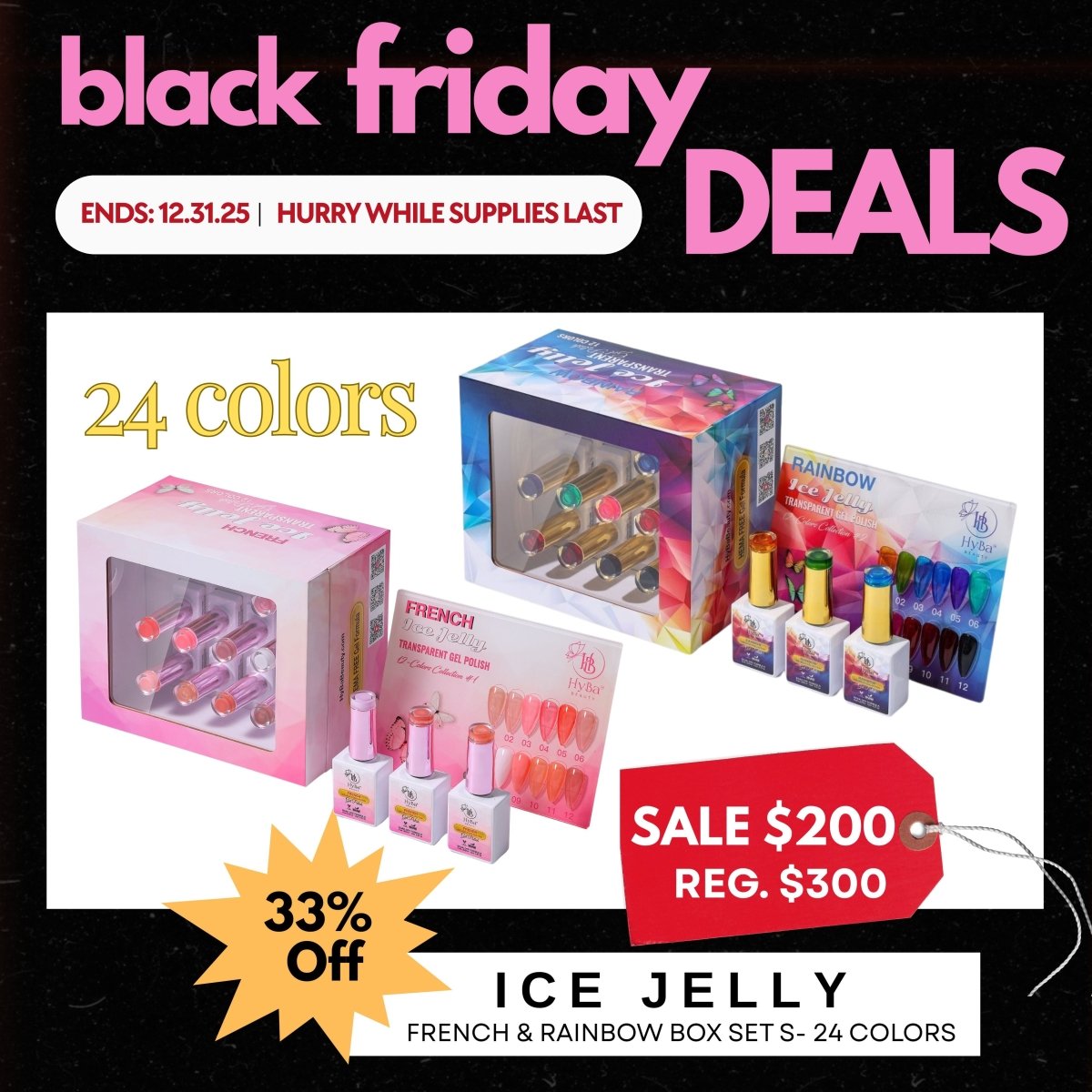 BLACK FRIDAY SALE - ICE JELLY GEL POLISH BOX SET 33% OFF - HYBA BEAUTY