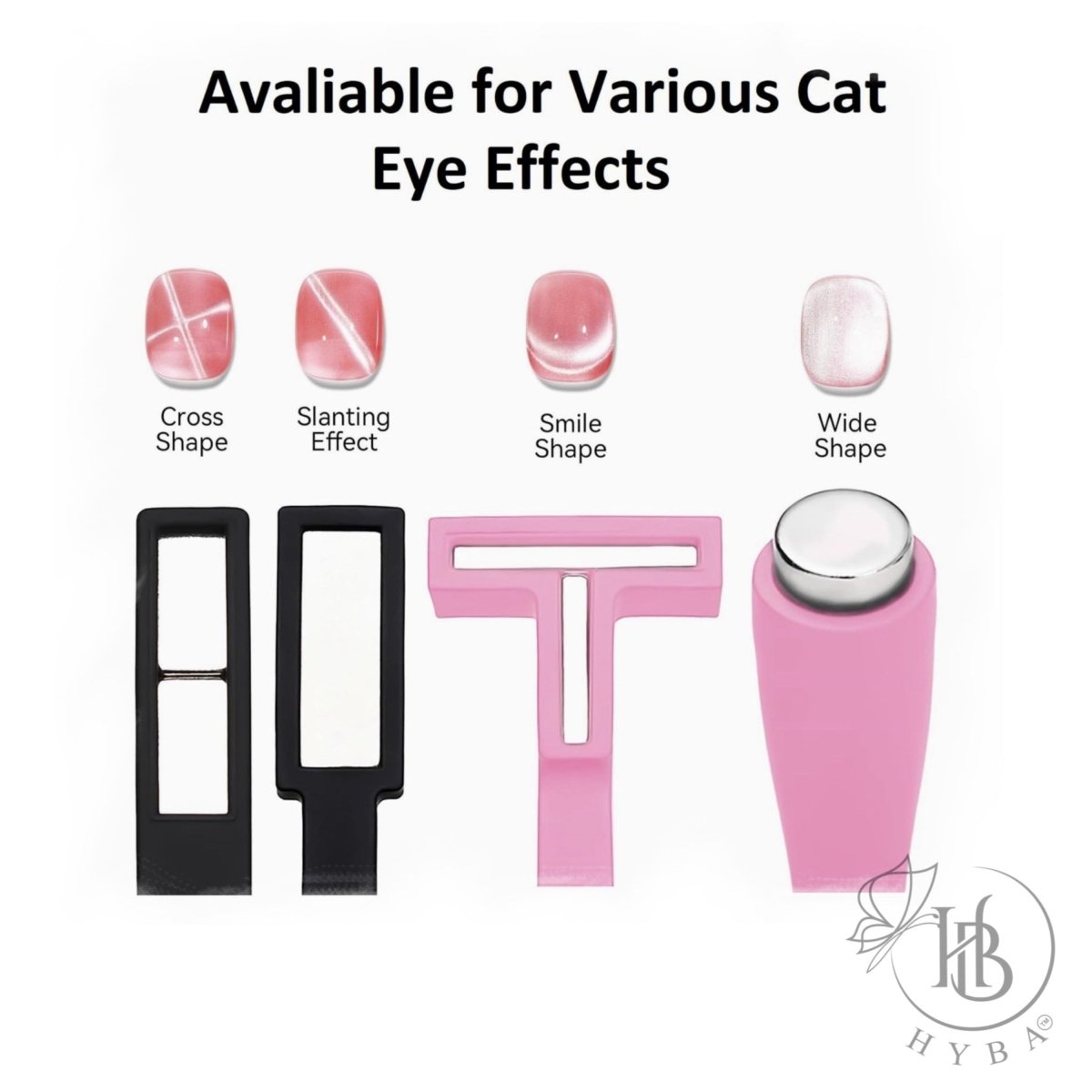 Cat Eye 5 - in - 1 Magnet for Gel Polish - Black - HYBA BEAUTY
