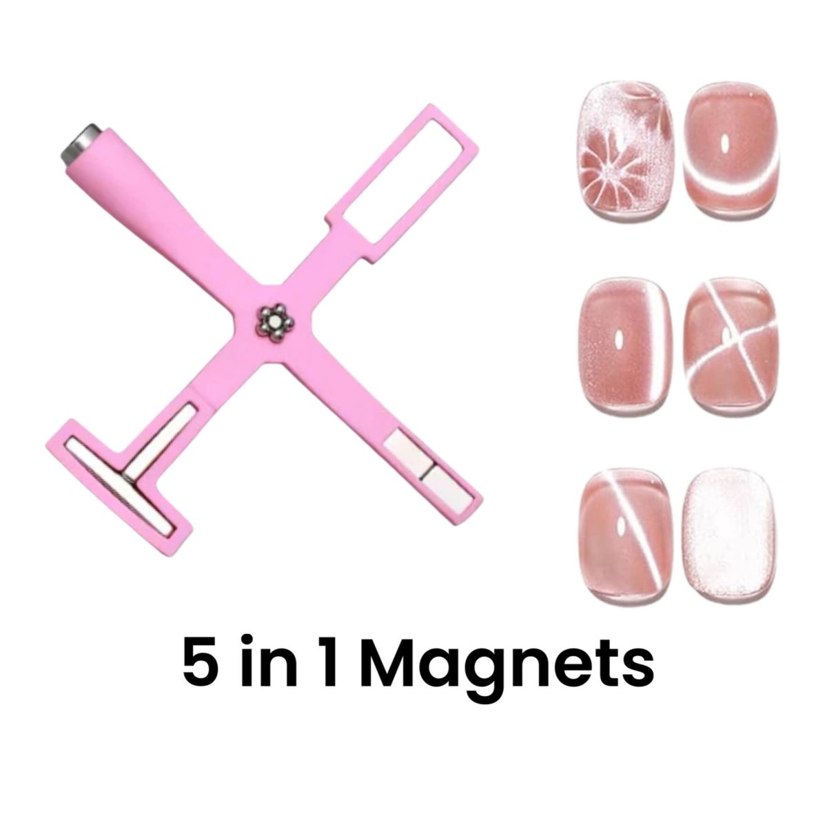 Cat Eye 5 - in - 1 Magnet for Gel Polish - Pink - HYBA BEAUTY