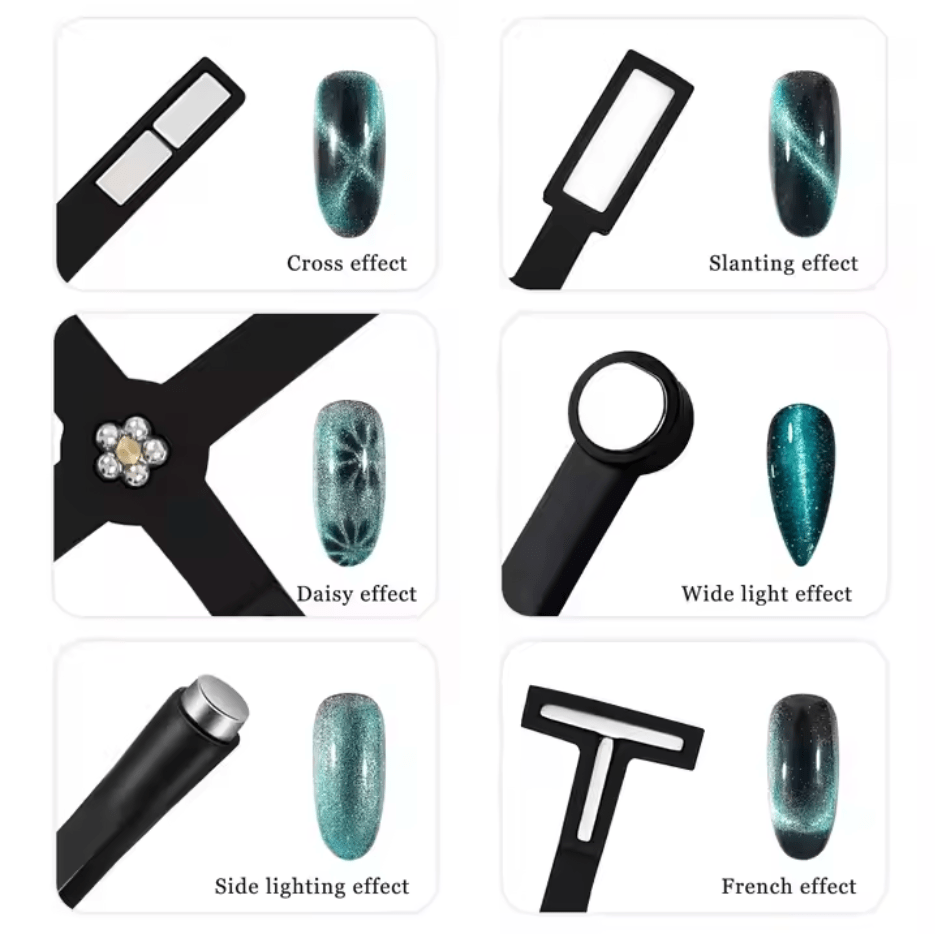 Cat Eye 6 - in - 1 Magnet for Gel Polish - Black - HYBA BEAUTY