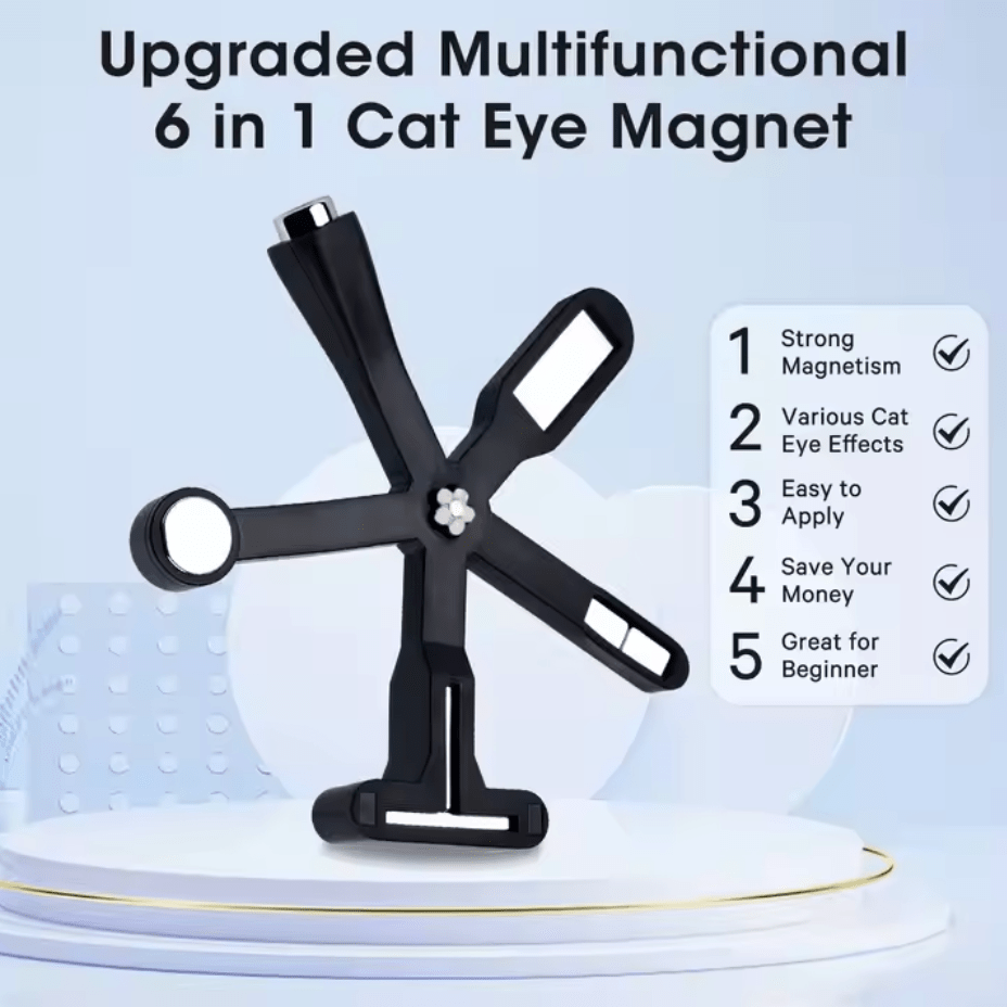 Cat Eye 6 - in - 1 Magnet for Gel Polish - Black - HYBA BEAUTY