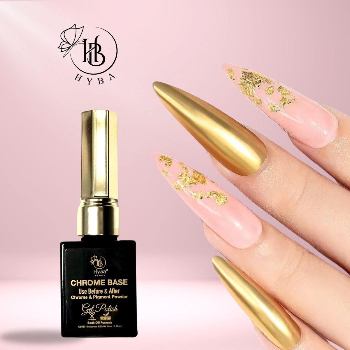 CHROME BASE Gel Polish - 15 ml - HYBA BEAUTY