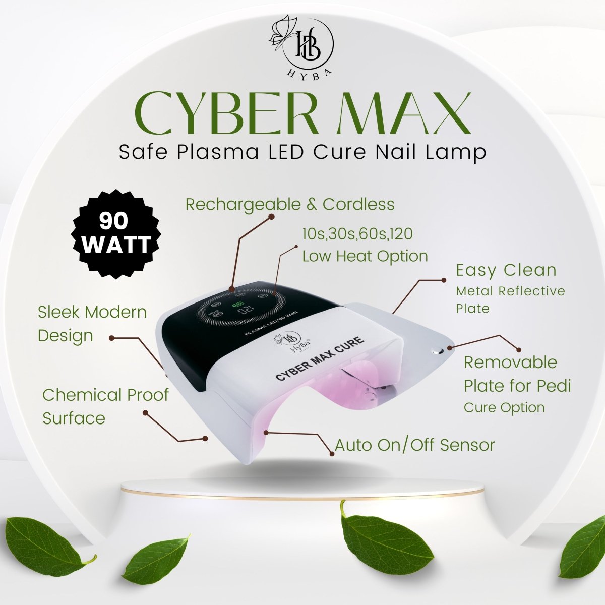 CYBER MAX Cure Nail Gel Machine 90watt / Pink Light - HYBA BEAUTY