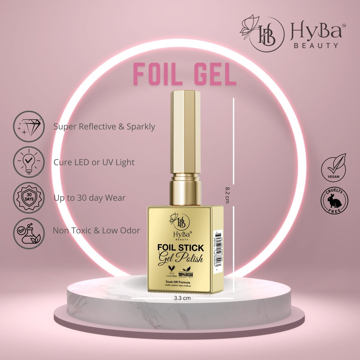 FOIL STICK Gel Polish - 15 ml - HYBA BEAUTY