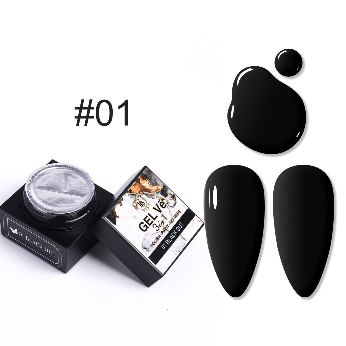 GEL Vẽ - Black Out / 1pcs set (5g Each) - HYBA BEAUTY