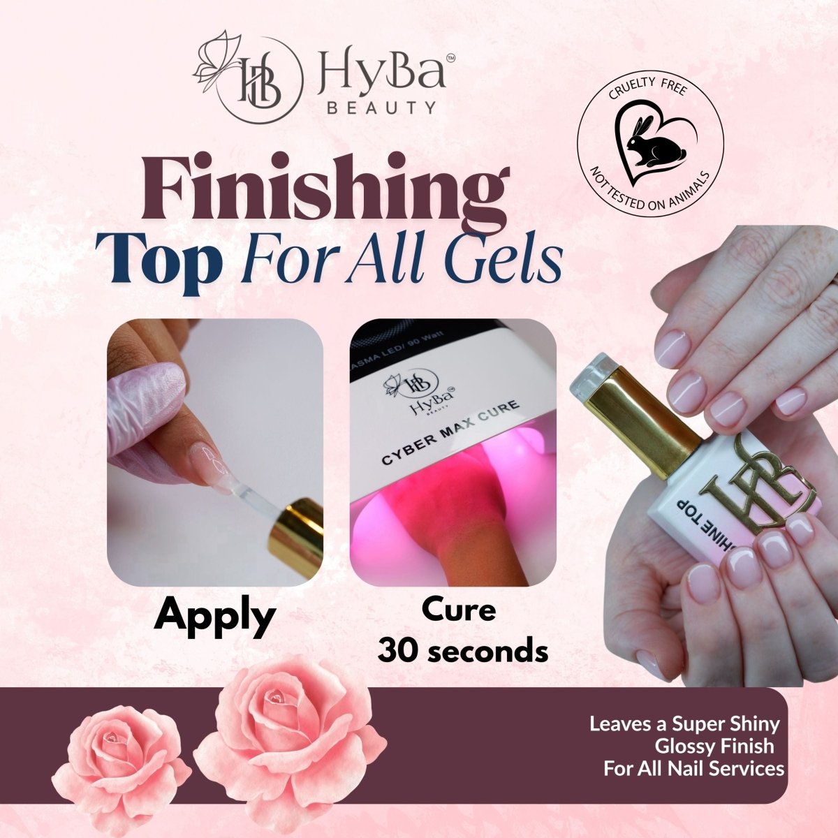 HYBRID HyShine Top Gel Polish - 20ml - HYBA BEAUTY