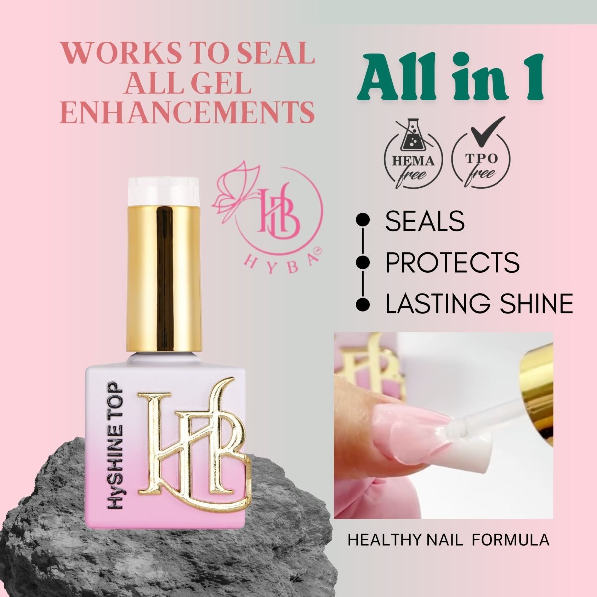 HYBRID HyShine Top Gel Polish - 20ml - HYBA BEAUTY