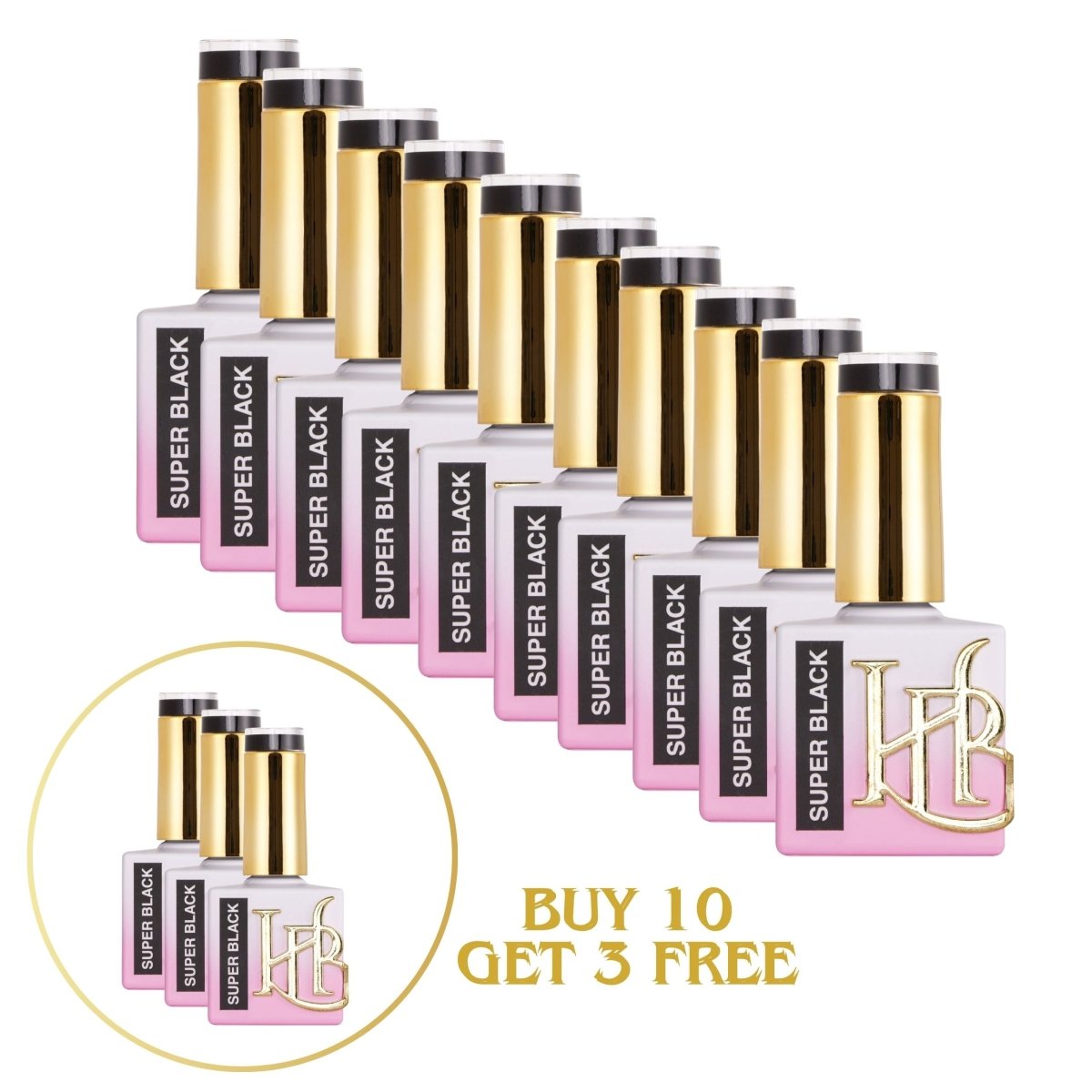 HYBRID SUPER BLACK Gel Polish - SINGLE BOTTLE LISTINGS - HYBA BEAUTY