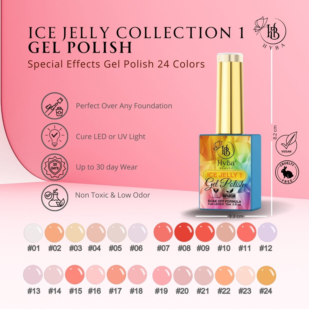 ICE JELLY Gel Collection 1 - Pink Shades - HYBA BEAUTY