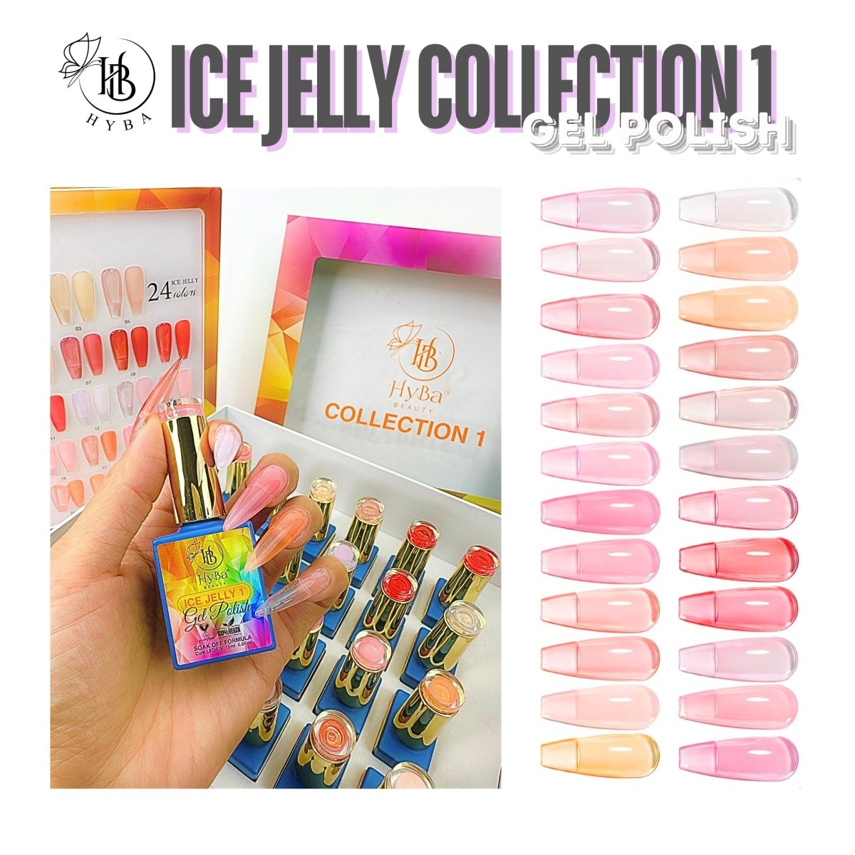 ICE JELLY Gel Collection 1 - Pink Shades - HYBA BEAUTY