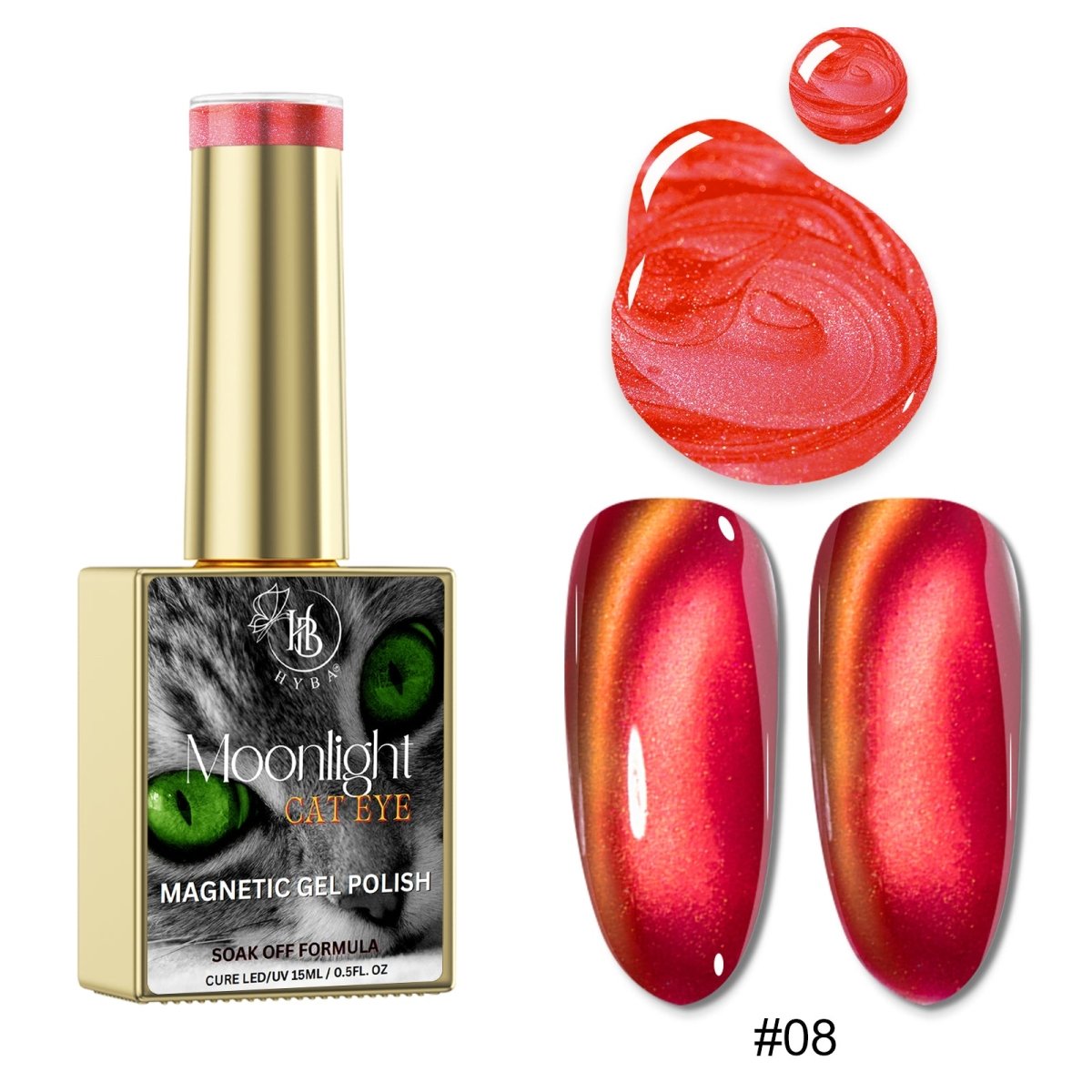 MOONLIGHT Cat Eye Collection - Magnetic Gel Polish - 12 Colors - HYBA BEAUTY