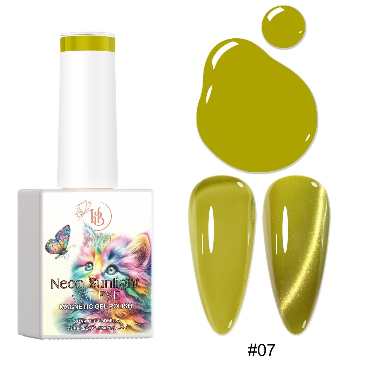 NEON SUNLIGHT Cat Eye Collection - Magnetic Gel Polish - HYBA BEAUTY