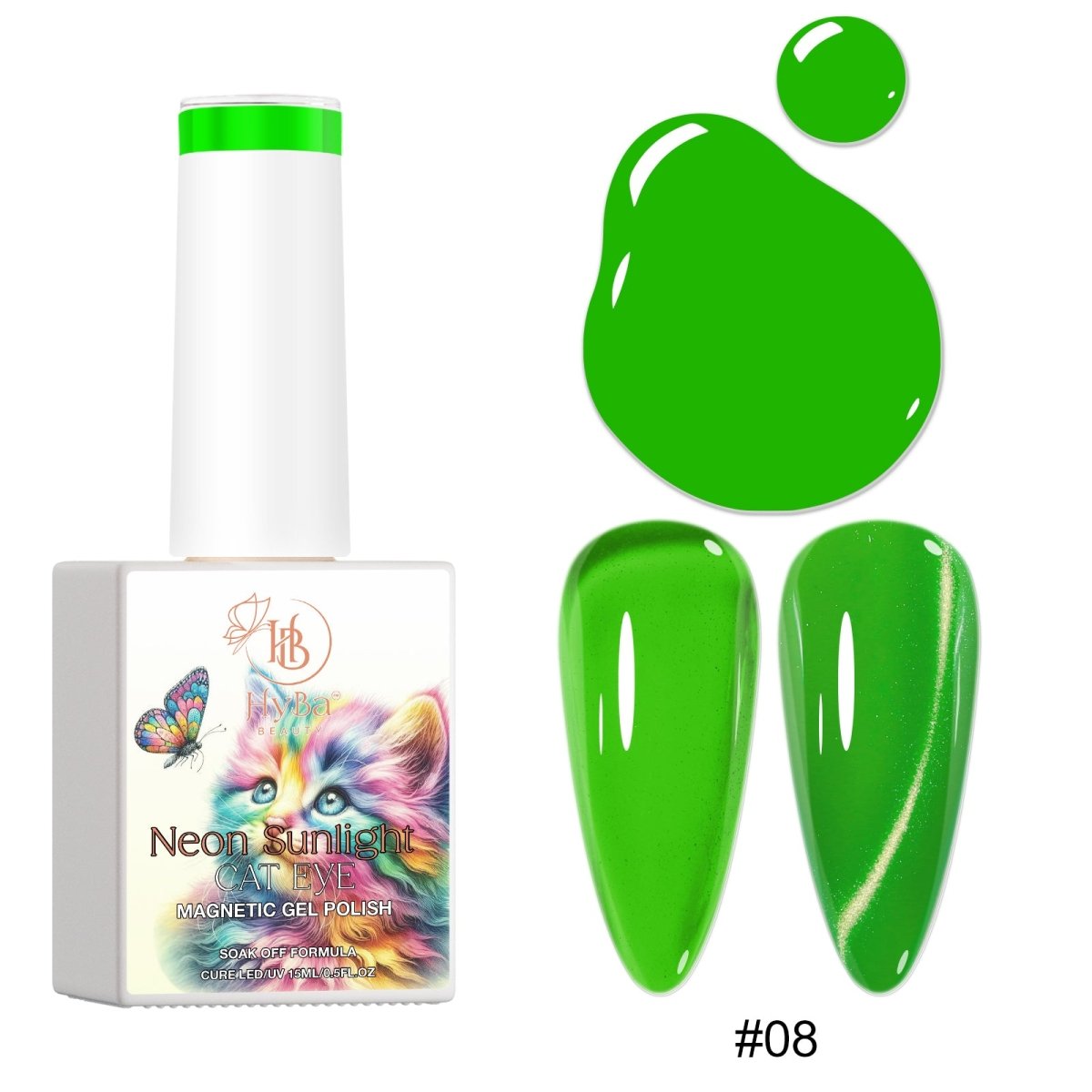 NEON SUNLIGHT Cat Eye Collection - Magnetic Gel Polish - HYBA BEAUTY