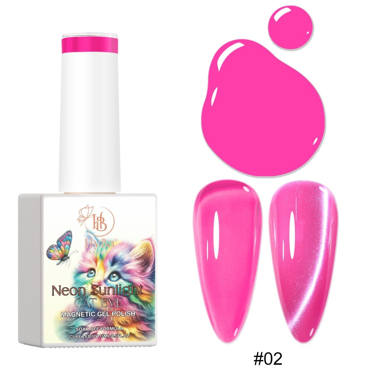 NEON SUNLIGHT Cat Eye Collection - Magnetic Gel Polish - HYBA BEAUTY