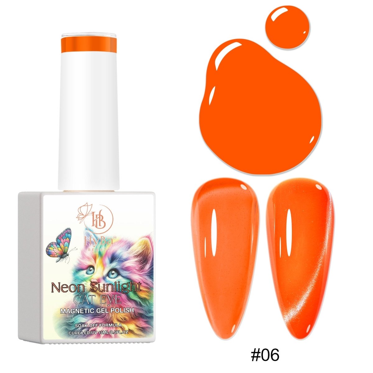 NEON SUNLIGHT Cat Eye Collection - Magnetic Gel Polish - HYBA BEAUTY