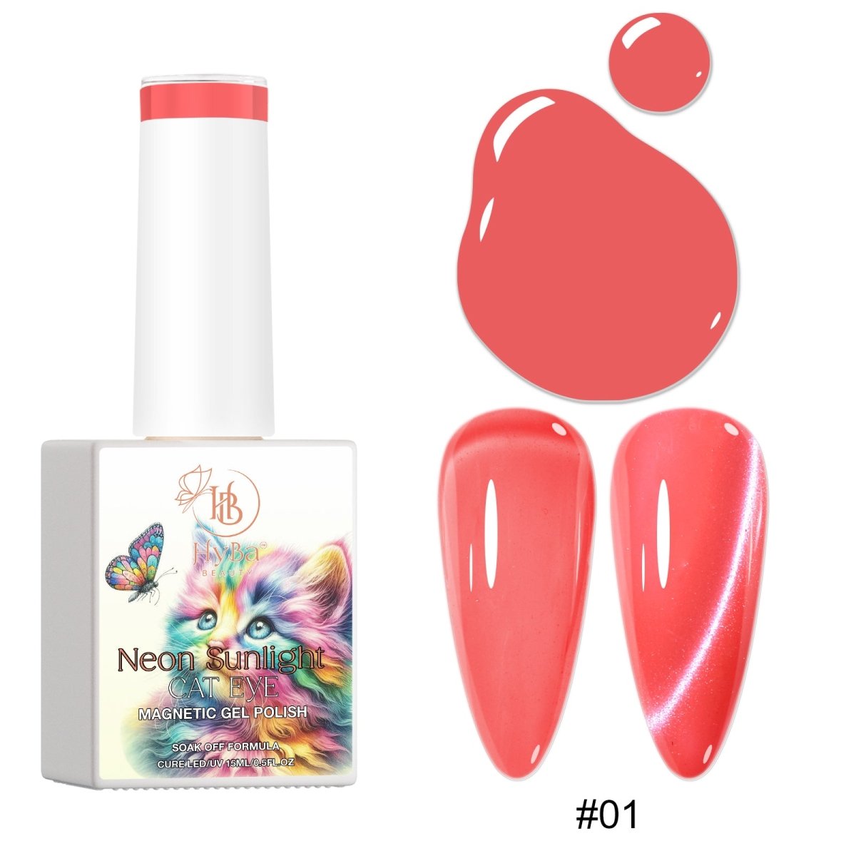 NEON SUNLIGHT Cat Eye Collection - Magnetic Gel Polish - HYBA BEAUTY