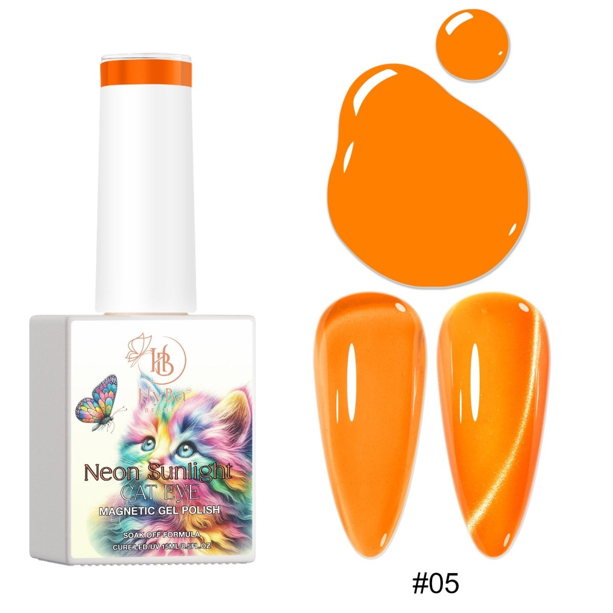 NEON SUNLIGHT Cat Eye Collection - Magnetic Gel Polish - HYBA BEAUTY