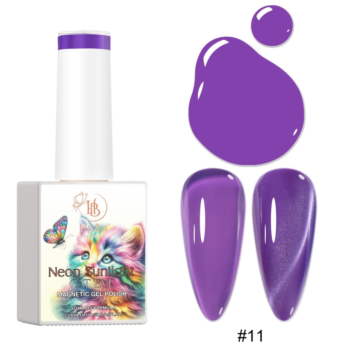 NEON SUNLIGHT Cat Eye Collection - Magnetic Gel Polish - HYBA BEAUTY