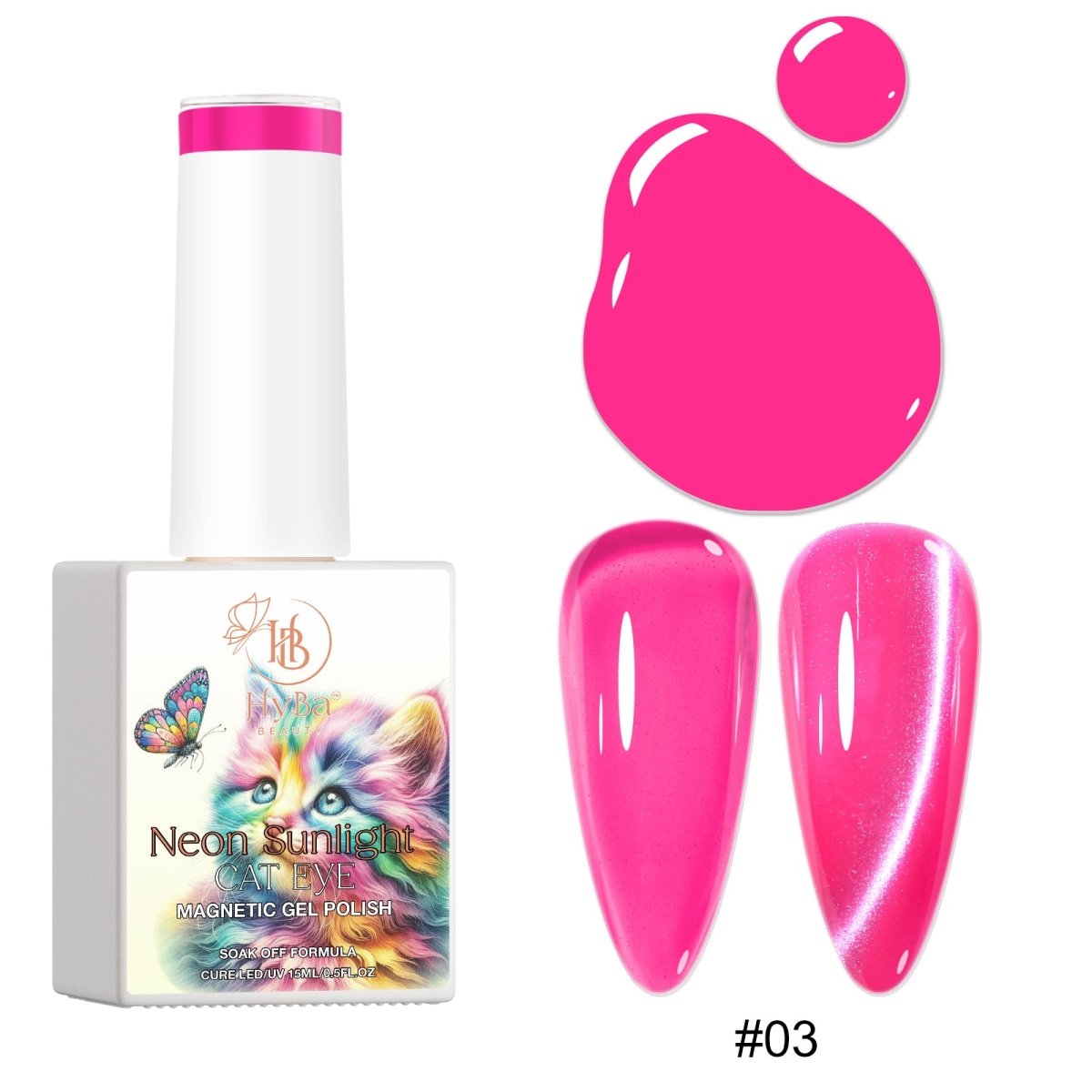 NEON SUNLIGHT Cat Eye Collection - Magnetic Gel Polish - HYBA BEAUTY