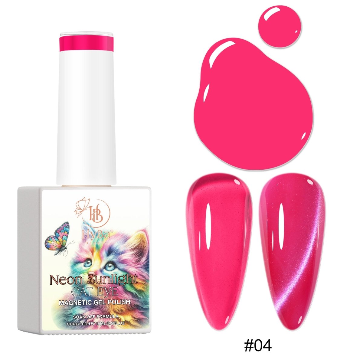 NEON SUNLIGHT Cat Eye Collection - Magnetic Gel Polish - HYBA BEAUTY