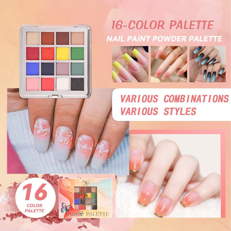 OMBRé Pressed Pigment Powder Palette - 16 Colors Set - HYBA BEAUTY