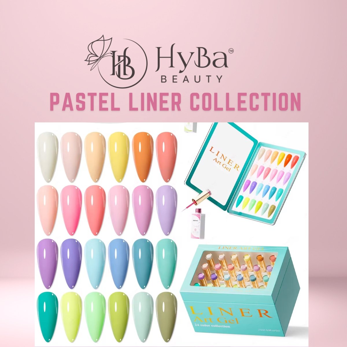 PASTEL Gel Liner Set - 24 colors - HYBA BEAUTY