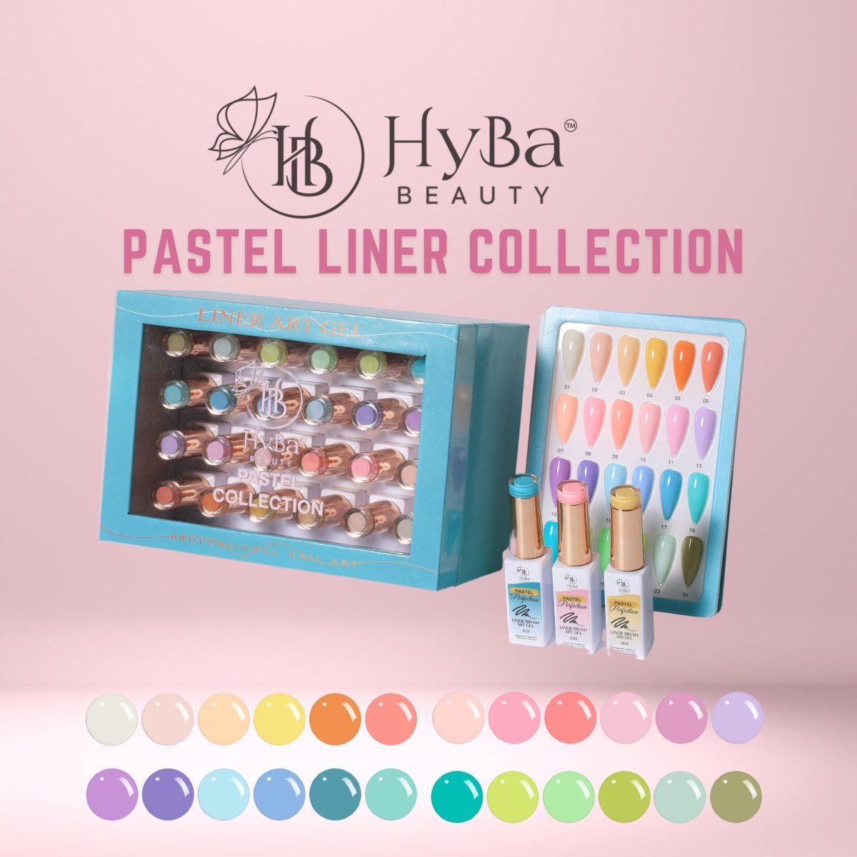 PASTEL Gel Liner Set - 24 colors - HYBA BEAUTY