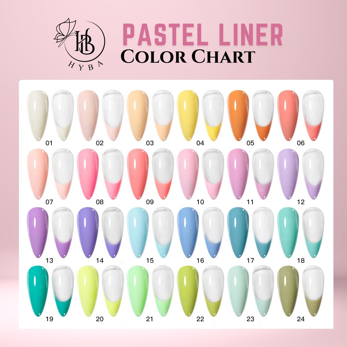PASTEL Gel Liner Set - 24 colors - HYBA BEAUTY
