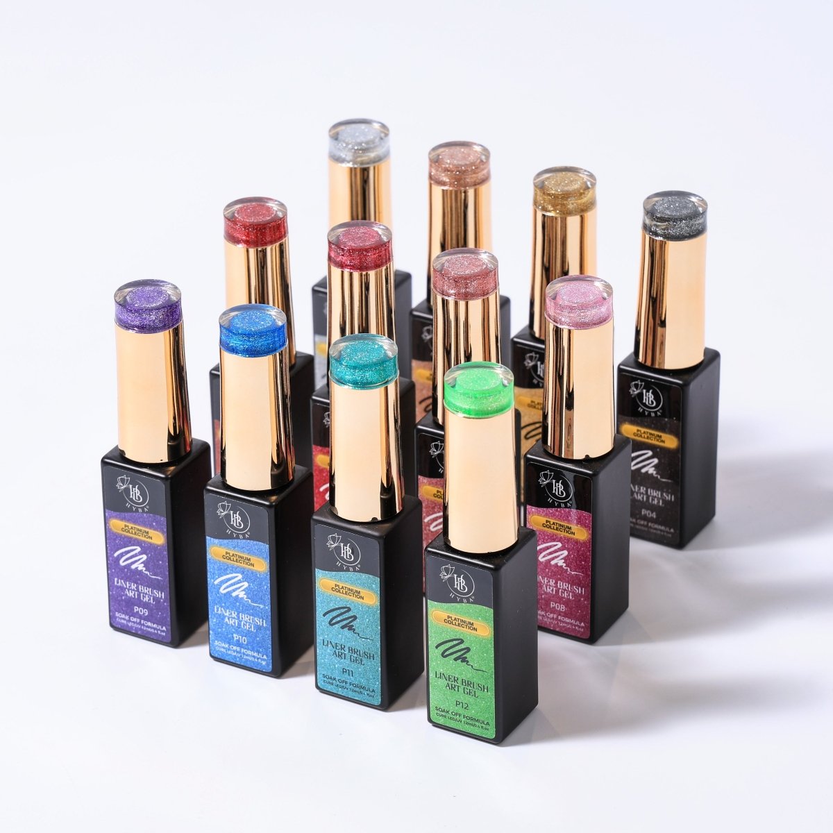 PLATINUM REFLECTIVE Gel Liner Box Set / 12 colors - HYBA BEAUTY