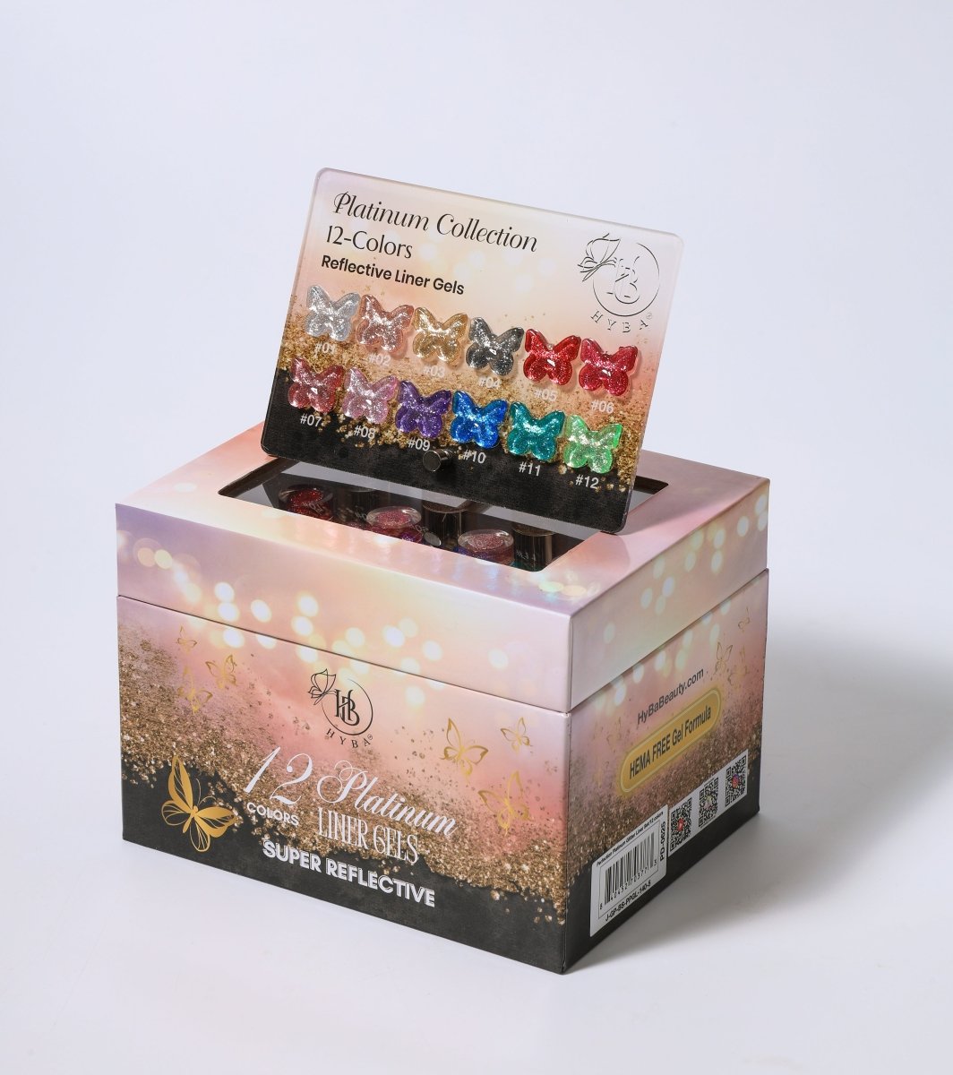 PLATINUM REFLECTIVE Gel Liner Box Set / 12 colors - HYBA BEAUTY