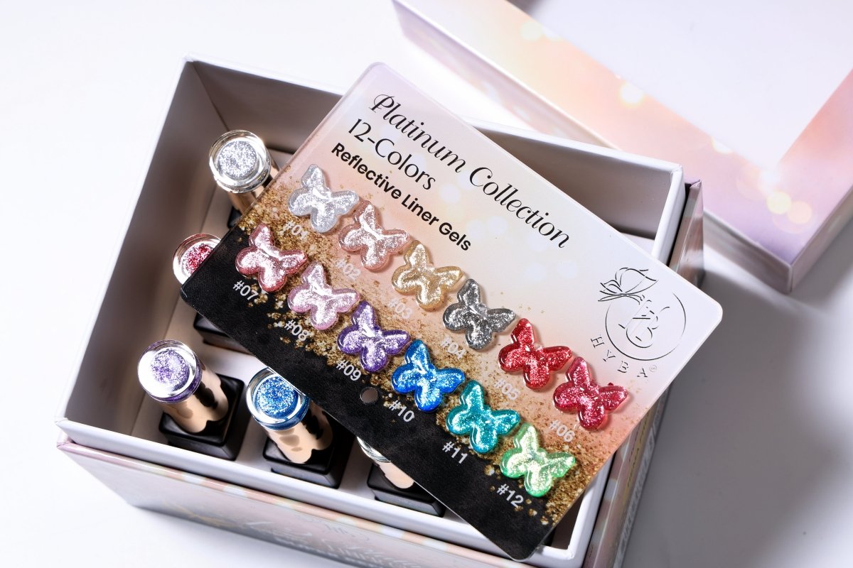 PLATINUM REFLECTIVE Gel Liner Box Set / 12 colors - HYBA BEAUTY