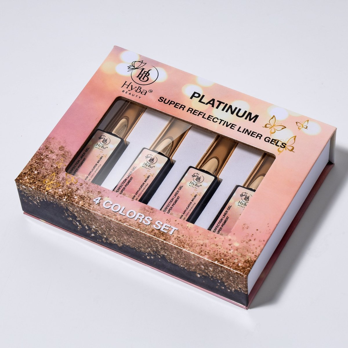 PLATINUM REFLECTIVE Liner Gel Set / 4pcs colors - HYBA BEAUTY