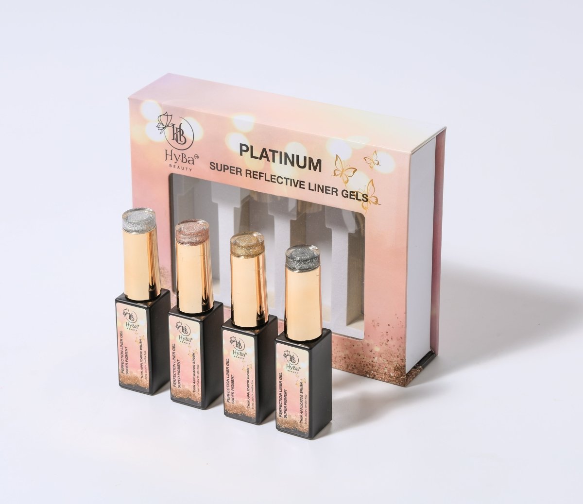 PLATINUM REFLECTIVE Liner Gel Set / 4pcs colors - HYBA BEAUTY